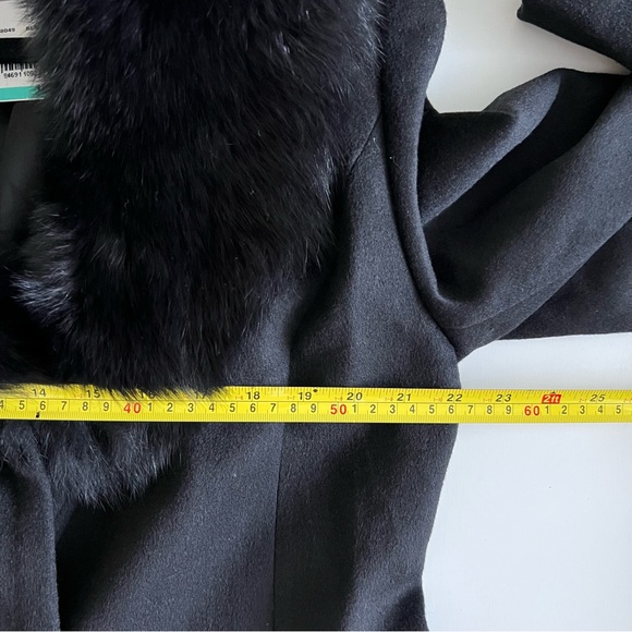 Forecaster Women's Fox-Fur-Collar Maxi Reefer Coat (Black) size 16 luxe wear NWT - Picture 12 of 14